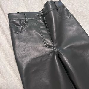 Aritzia Faux Leather Pants Gray Color Wilfred